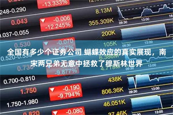 全国有多少个证券公司 蝴蝶效应的真实展现，南宋两兄弟无意中拯救了穆斯林世界